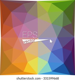 multicolor blue yellow green red orange geometric rumpled triangular low poly style gradient illustration graphic background. Vector polygonal design for your business.