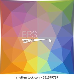multicolor blue yellow green red orange geometric rumpled triangular low poly style gradient illustration graphic background. Vector polygonal design for your business.