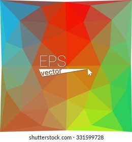 multicolor blue yellow green red orange geometric rumpled triangular low poly style gradient illustration graphic background. Vector polygonal design for your business.