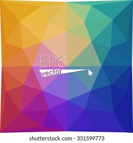 multicolor blue yellow green red orange geometric rumpled triangular low poly style gradient illustration graphic background. Vector polygonal design for your business.