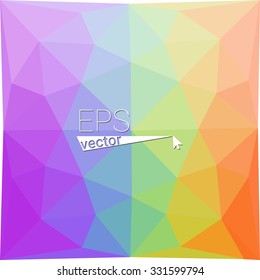 multicolor blue yellow green red orange geometric rumpled triangular low poly style gradient illustration graphic background. Vector polygonal design for your business.