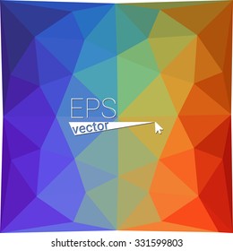 multicolor blue yellow green red orange geometric rumpled triangular low poly style gradient illustration graphic background. Vector polygonal design for your business.