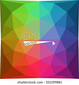 multicolor blue yellow green red orange geometric rumpled triangular low poly style gradient illustration graphic background. Vector polygonal design for your business.