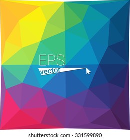 multicolor blue yellow green red orange geometric rumpled triangular low poly style gradient illustration graphic background. Vector polygonal design for your business.