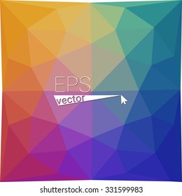 multicolor blue yellow green red orange geometric rumpled triangular low poly style gradient illustration graphic background. Vector polygonal design for your business.