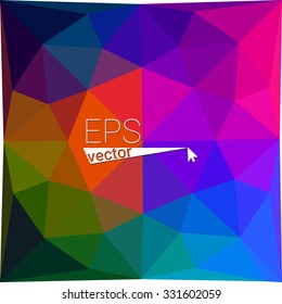 multicolor blue yellow green red orange geometric rumpled triangular low poly style gradient illustration graphic background. Vector polygonal design for your business.