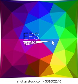 multicolor blue yellow green red orange geometric rumpled triangular low poly style gradient illustration graphic background. Vector polygonal design for your business.