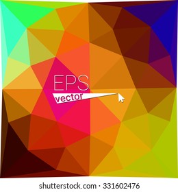 multicolor blue yellow green red orange geometric rumpled triangular low poly style gradient illustration graphic background. Vector polygonal design for your business.