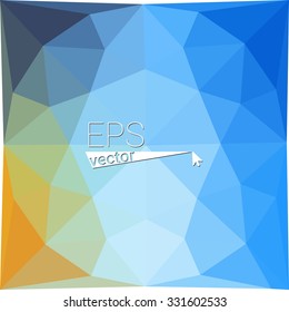 multicolor blue yellow green red orange geometric rumpled triangular low poly style gradient illustration graphic background. Vector polygonal design for your business.