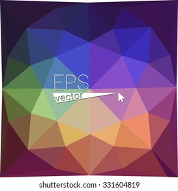 multicolor blue yellow green red orange geometric rumpled triangular low poly style gradient illustration graphic background. Vector polygonal design for your business.