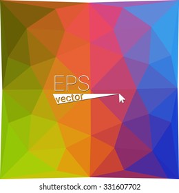 multicolor blue yellow green red orange geometric rumpled triangular low poly style gradient illustration graphic background. Vector polygonal design for your business.