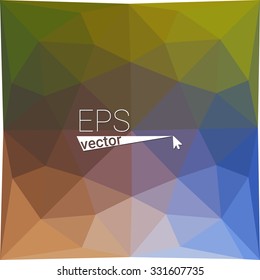 multicolor blue yellow green red orange geometric rumpled triangular low poly style gradient illustration graphic background. Vector polygonal design for your business.
