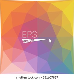 multicolor blue yellow green red orange geometric rumpled triangular low poly style gradient illustration graphic background. Vector polygonal design for your business.
