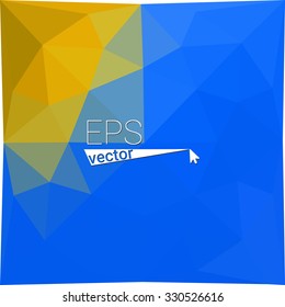 multicolor blue yellow orange geometric rumpled triangular low poly style gradient illustration graphic background. Vector polygonal design for your business.