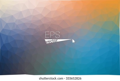 Multicolor blue, yellow, orange  geometric rumpled triangular low poly style gradient illustration graphic background. Vector polygonal design for your business.