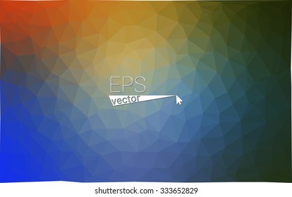 Multicolor blue, yellow, orange  geometric rumpled triangular low poly style gradient illustration graphic background. Vector polygonal design for your business.