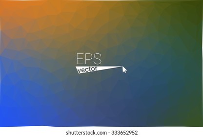 Multicolor blue, yellow, orange  geometric rumpled triangular low poly style gradient illustration graphic background. Vector polygonal design for your business.