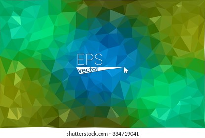 Multicolor blue, yellow, orange  geometric rumpled triangular low poly style gradient illustration graphic background. Vector polygonal design for your business.