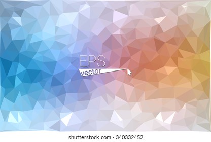 Multicolor blue, yellow, orange  geometric rumpled triangular low poly style gradient illustration graphic background. Vector polygonal design for your business.