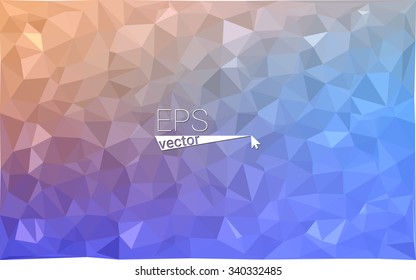 Multicolor blue, yellow, orange  geometric rumpled triangular low poly style gradient illustration graphic background. Vector polygonal design for your business.
