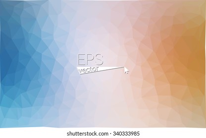 Multicolor blue, yellow, orange  geometric rumpled triangular low poly style gradient illustration graphic background. Vector polygonal design for your business.