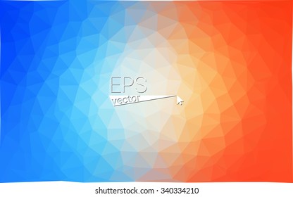 Multicolor blue, yellow, orange  geometric rumpled triangular low poly style gradient illustration graphic background. Vector polygonal design for your business.