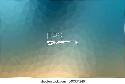 Multicolor blue, yellow, orange  geometric rumpled triangular low poly style gradient illustration graphic background. Vector polygonal design for your business.