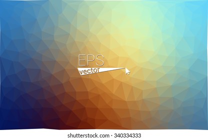 Multicolor blue, yellow, orange  geometric rumpled triangular low poly style gradient illustration graphic background. Vector polygonal design for your business.