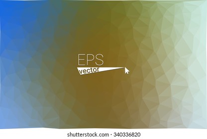Multicolor blue, yellow, orange  geometric rumpled triangular low poly style gradient illustration graphic background. Vector polygonal design for your business.