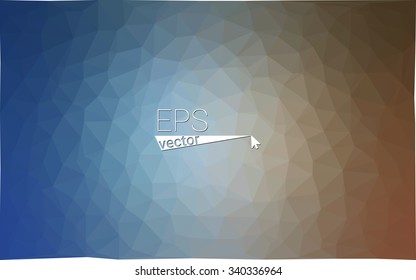 Multicolor blue, yellow, orange  geometric rumpled triangular low poly style gradient illustration graphic background. Vector polygonal design for your business.