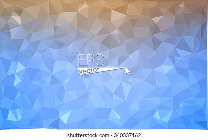 Multicolor blue, yellow, orange  geometric rumpled triangular low poly style gradient illustration graphic background. Vector polygonal design for your business.
