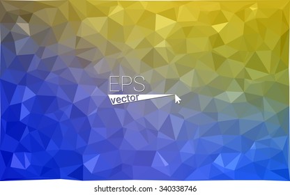 Multicolor blue, yellow, orange  geometric rumpled triangular low poly style gradient illustration graphic background. Vector polygonal design for your business.