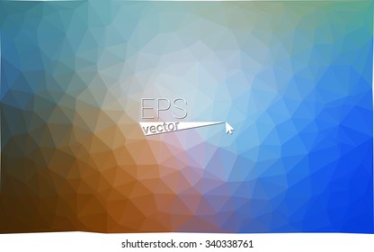 Multicolor blue, yellow, orange  geometric rumpled triangular low poly style gradient illustration graphic background. Vector polygonal design for your business.