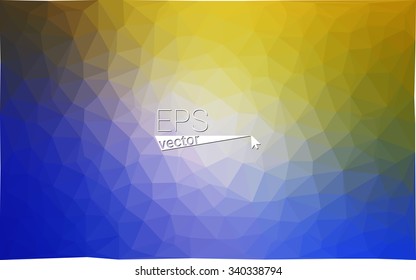 Multicolor blue, yellow, orange  geometric rumpled triangular low poly style gradient illustration graphic background. Vector polygonal design for your business.