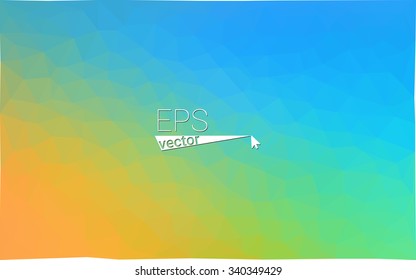 Multicolor blue, yellow, orange  geometric rumpled triangular low poly style gradient illustration graphic background. Vector polygonal design for your business.