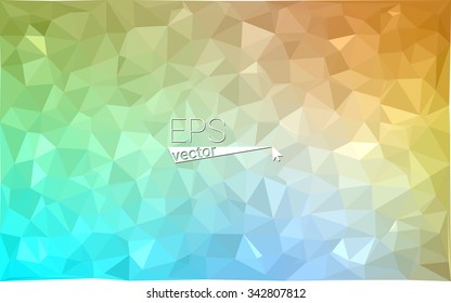 Multicolor blue, yellow, orange geometric rumpled triangular low poly origami style gradient illustration graphic background. Vector polygonal design for your business.