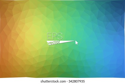 Multicolor blue, yellow, orange geometric rumpled triangular low poly origami style gradient illustration graphic background. Vector polygonal design for your business.