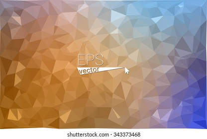 Multicolor blue, yellow, orange geometric rumpled triangular low poly origami style gradient illustration graphic background. Vector polygonal design for your business.