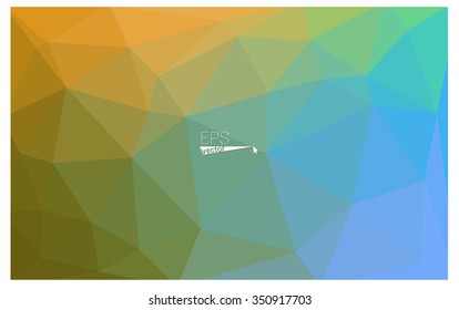 Multicolor blue, yellow, orange geometric rumpled triangular low poly origami style gradient illustration graphic background. Vector polygonal design for your business.