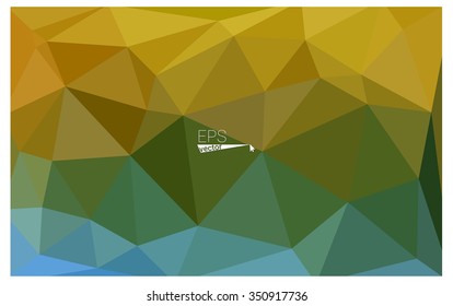 Multicolor blue, yellow, orange geometric rumpled triangular low poly origami style gradient illustration graphic background. Vector polygonal design for your business.