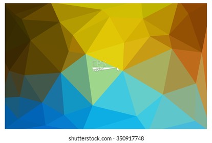 Multicolor blue, yellow, orange geometric rumpled triangular low poly origami style gradient illustration graphic background. Vector polygonal design for your business.