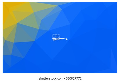 Multicolor blue, yellow, orange geometric rumpled triangular low poly origami style gradient illustration graphic background. Vector polygonal design for your business.