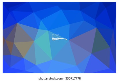Multicolor blue, yellow, orange geometric rumpled triangular low poly origami style gradient illustration graphic background. Vector polygonal design for your business.