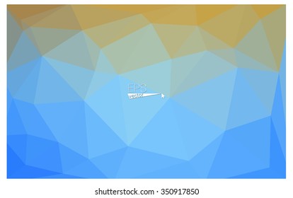 Multicolor blue, yellow, orange geometric rumpled triangular low poly origami style gradient illustration graphic background. Vector polygonal design for your business.