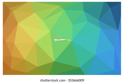 Multicolor blue, yellow, orange geometric rumpled triangular low poly origami style gradient illustration graphic background. Vector polygonal design for your business.