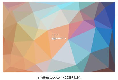 Multicolor blue, yellow, orange geometric rumpled triangular low poly origami style gradient illustration graphic background. Vector polygonal design for your business.