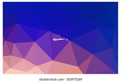 Multicolor blue, yellow, orange geometric rumpled triangular low poly origami style gradient illustration graphic background. Vector polygonal design for your business.