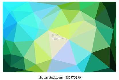 Multicolor blue, yellow, orange geometric rumpled triangular low poly origami style gradient illustration graphic background. Vector polygonal design for your business.