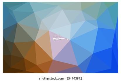 Multicolor blue, yellow, orange geometric rumpled triangular low poly origami style gradient illustration graphic background. Vector polygonal design for your business.