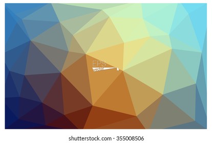Multicolor blue, yellow, orange geometric rumpled triangular low poly origami style gradient illustration graphic background. Vector polygonal design for your business.